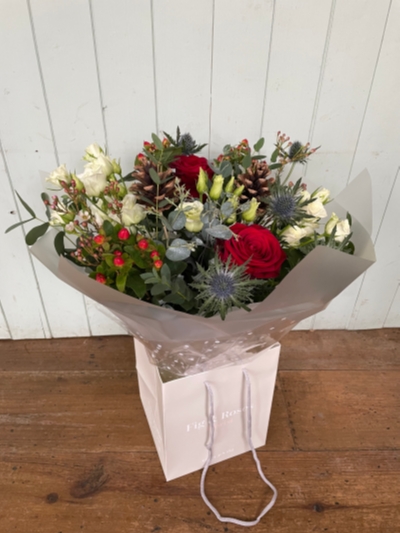 Festive handtied bouquet