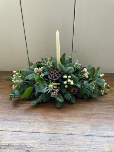 White candle arrangement