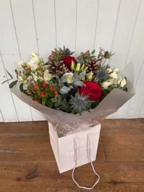 Festive handtied bouquet
